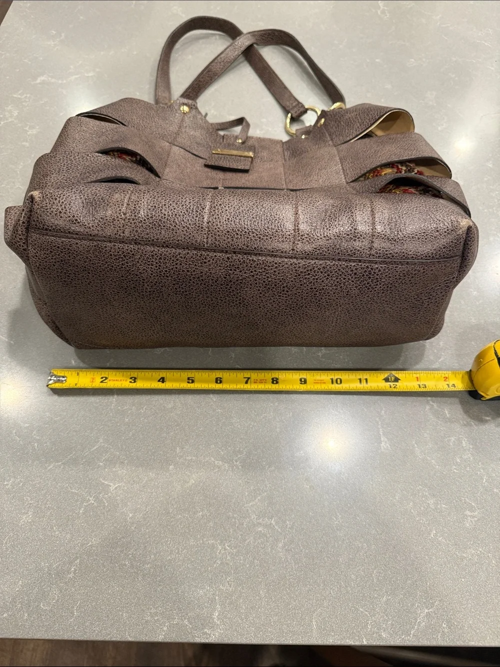 Leather Textured Brown Women's Shoulder Tote